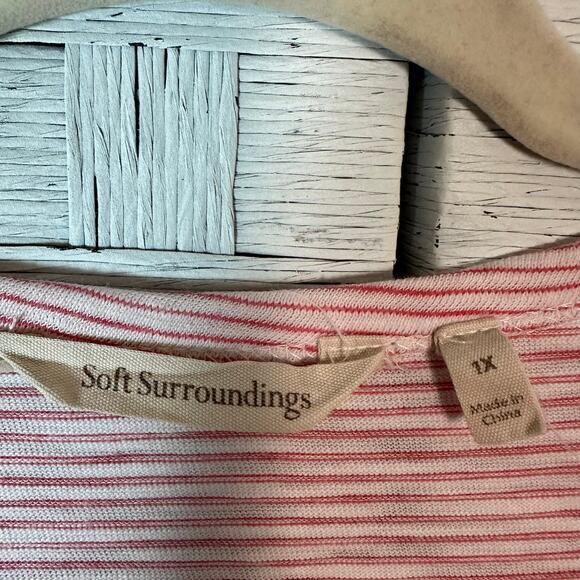 Soft surrounding women’s asymmetrical L sleeve t-shirt striped cozycore plus Sz - Picture 3 of 7